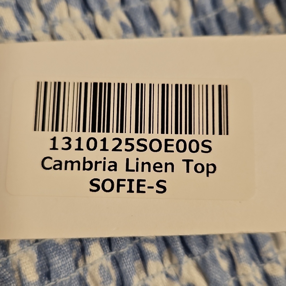 💕REFORMATION💕 Cambria Linen Top ~ Sofie Blue Floral Print Small S NWT - Picture 12 of 14
